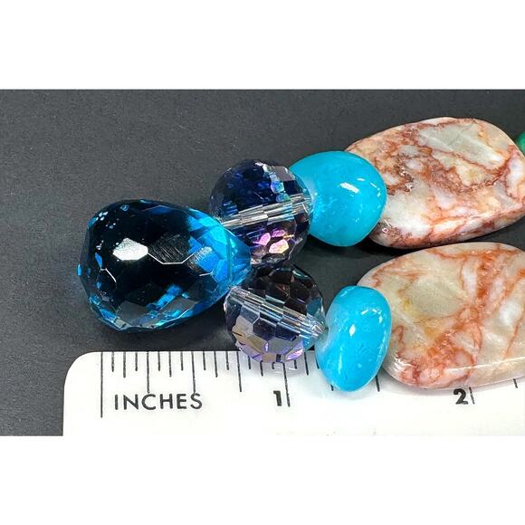 Artisan Crystal Glass Bead Necklace - Picture 7 of 9